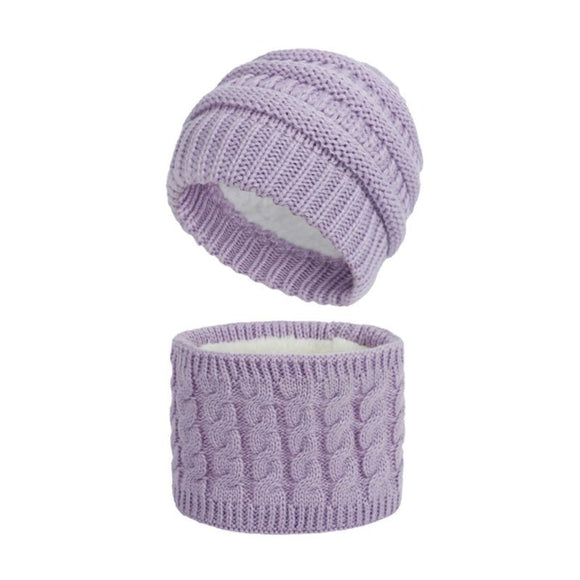 2 PC Knit Beanie & Scarf Set - Tootie's Purple