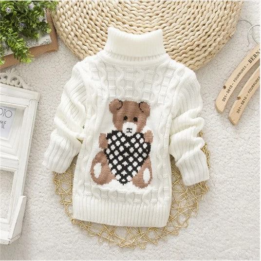 Adorable Bear Print Long-Sleeve Sweater 4T