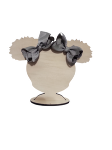 3 Inch Metal Gray Hair Bow