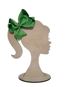 6 Inch Bud Green Hair Bow