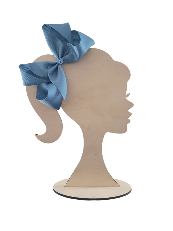 6 Inch Antique Blue Hair Bow