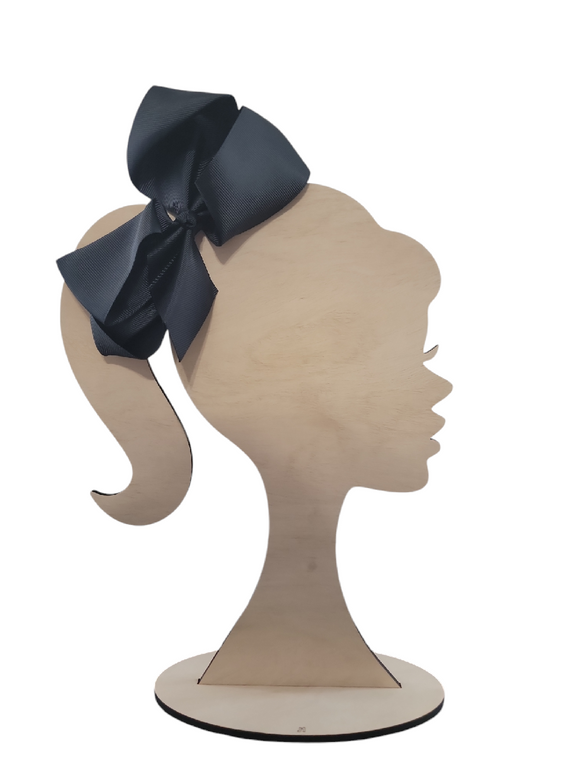 6 Inch Black Hair Bow