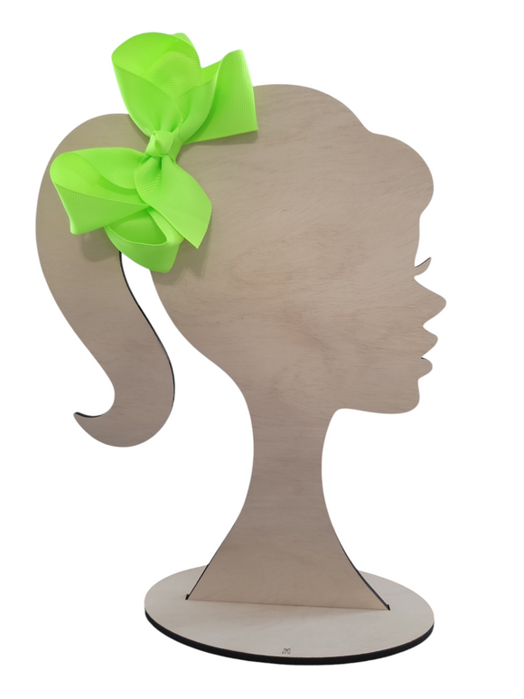 4 Inch Neon Lime Hair Bow